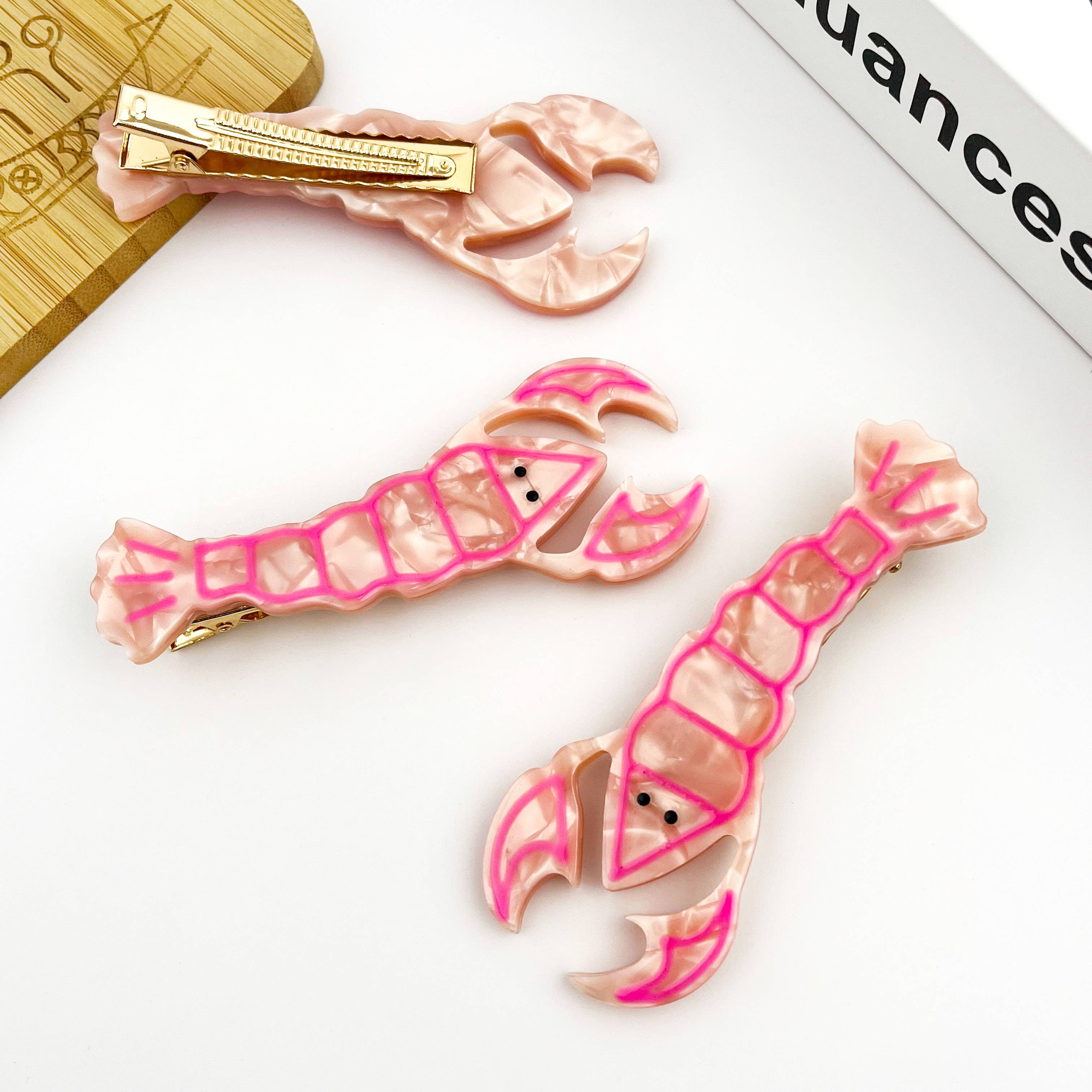 Barette à cheveux Homard rose