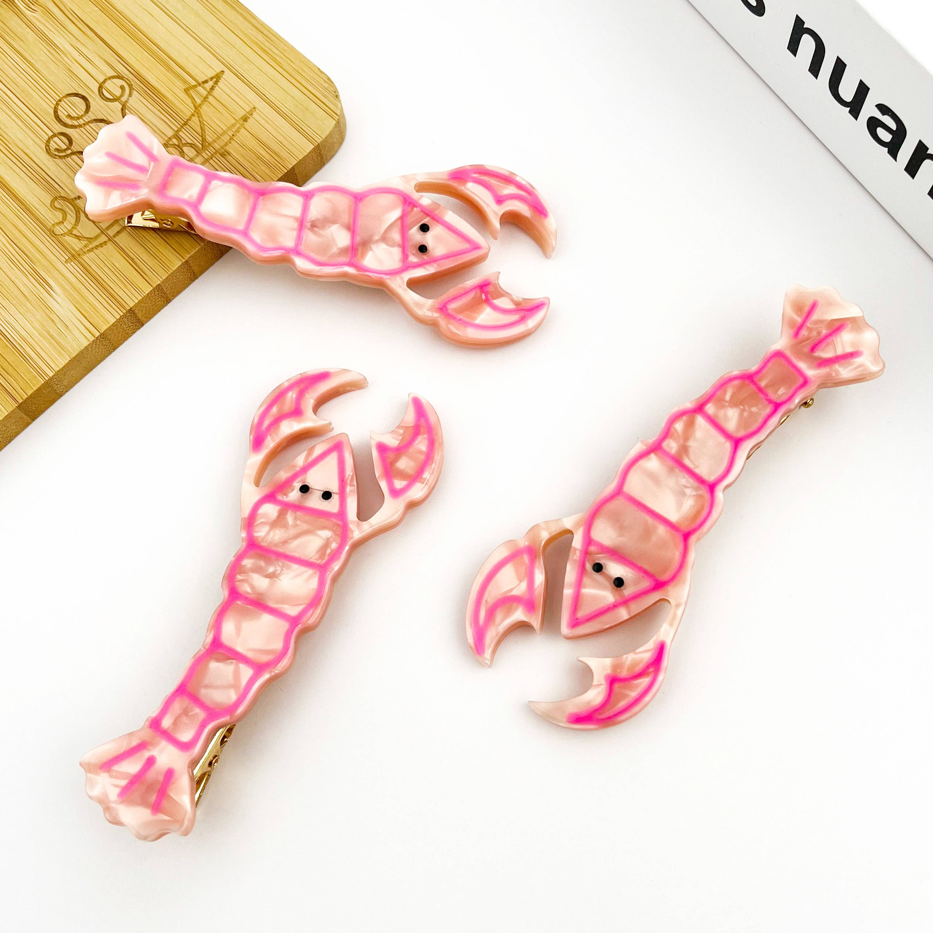 Barette à cheveux Homard rose