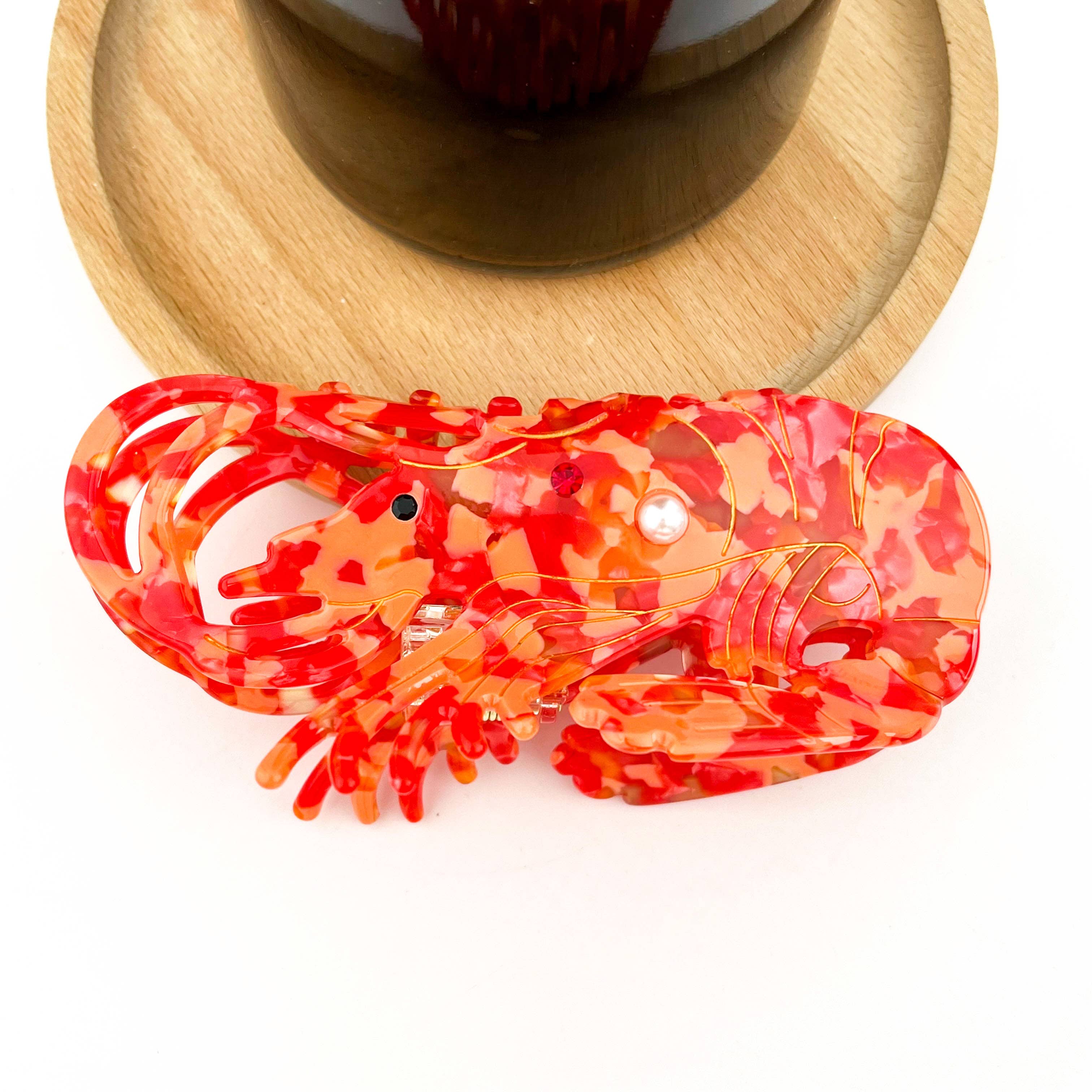 Pince à cheveux homard rouge
