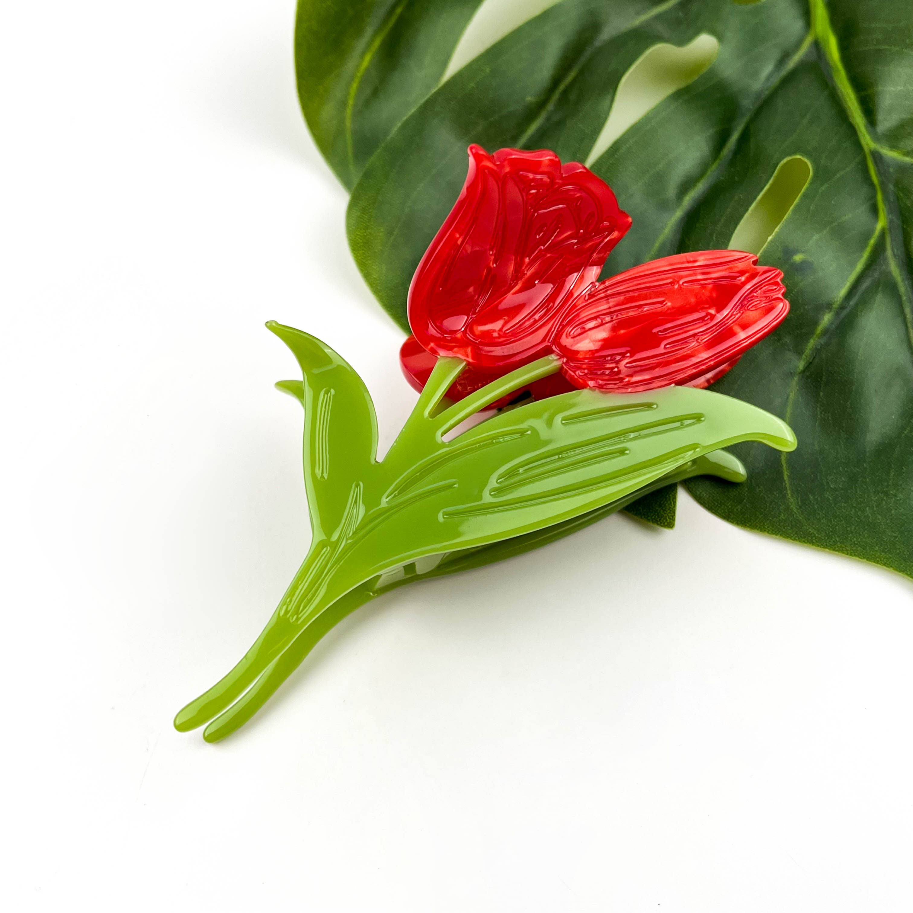 Pince à cheveux Tulipe Rouge