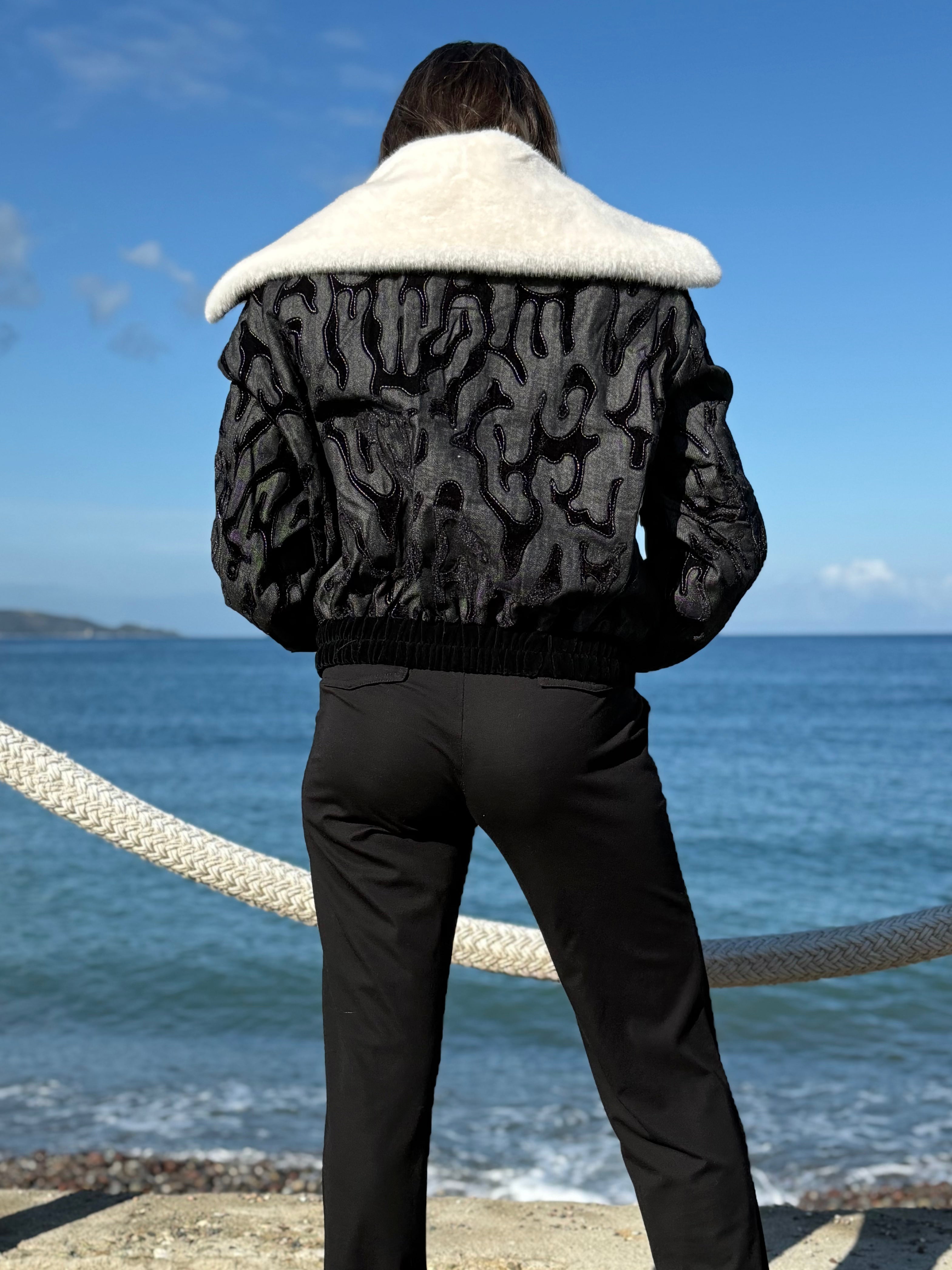 Veste à Col Fourrure – Nocturne Edge