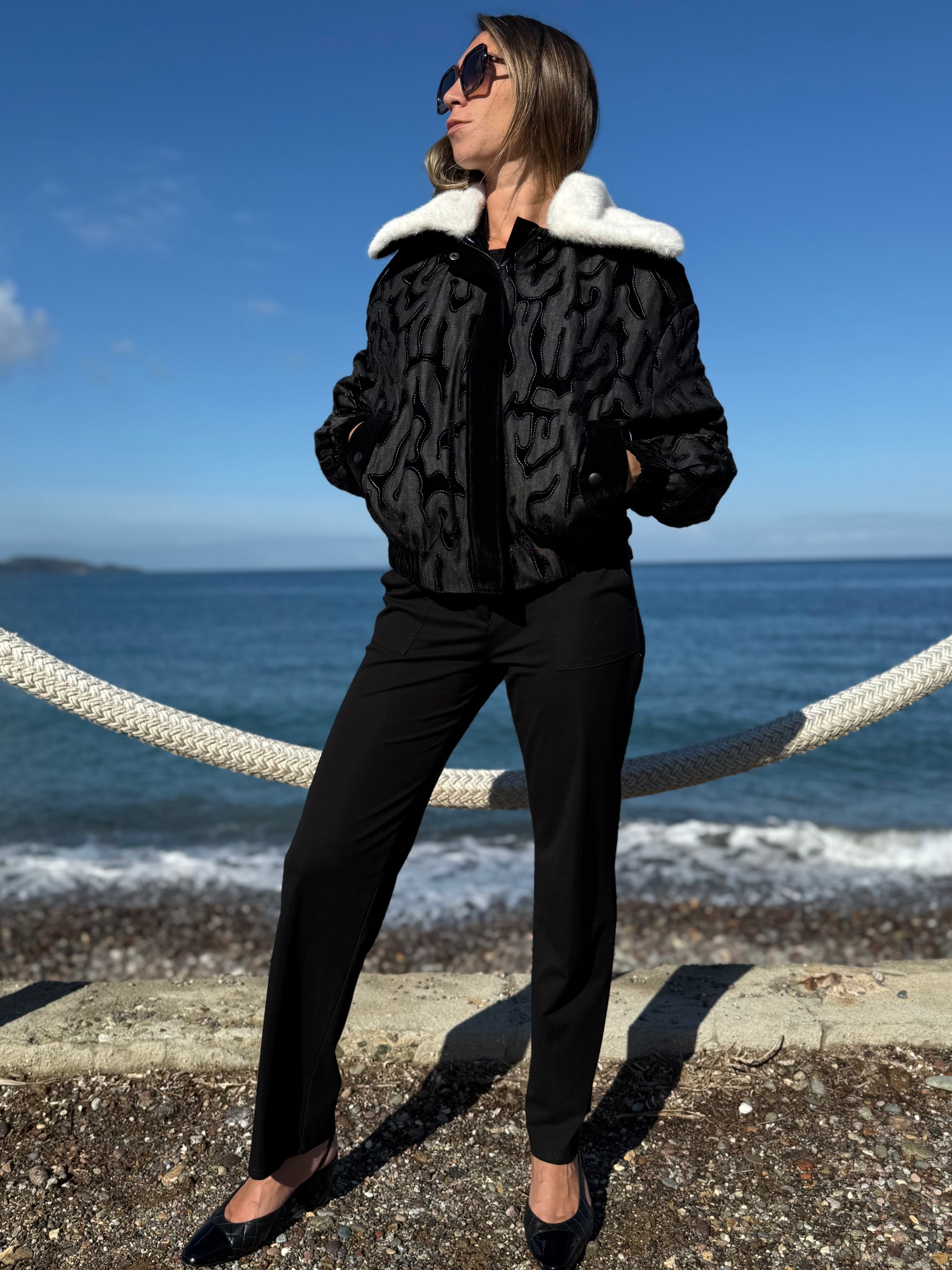 Veste à Col Fourrure – Nocturne Edge