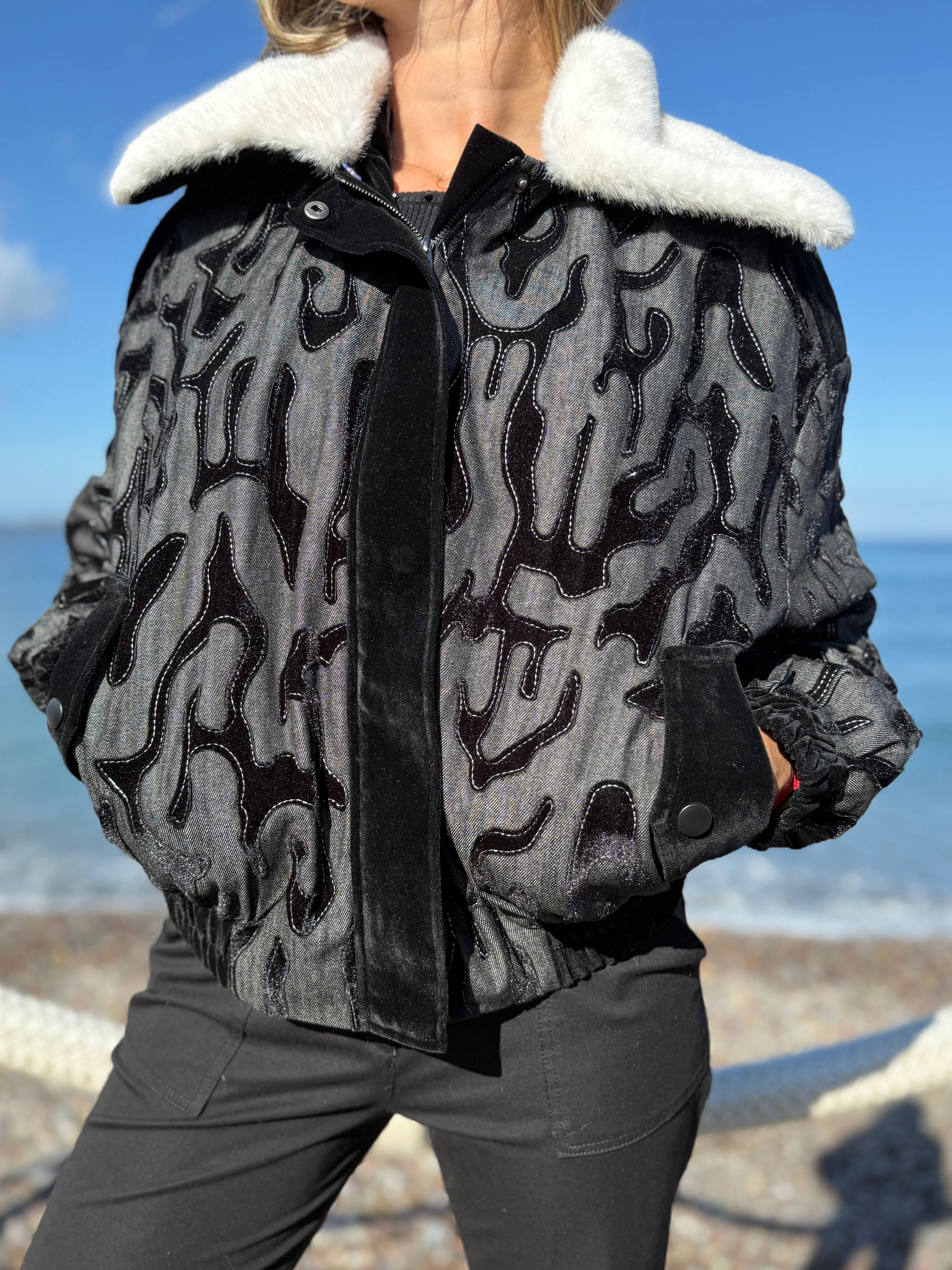 Veste à Col Fourrure – Nocturne Edge