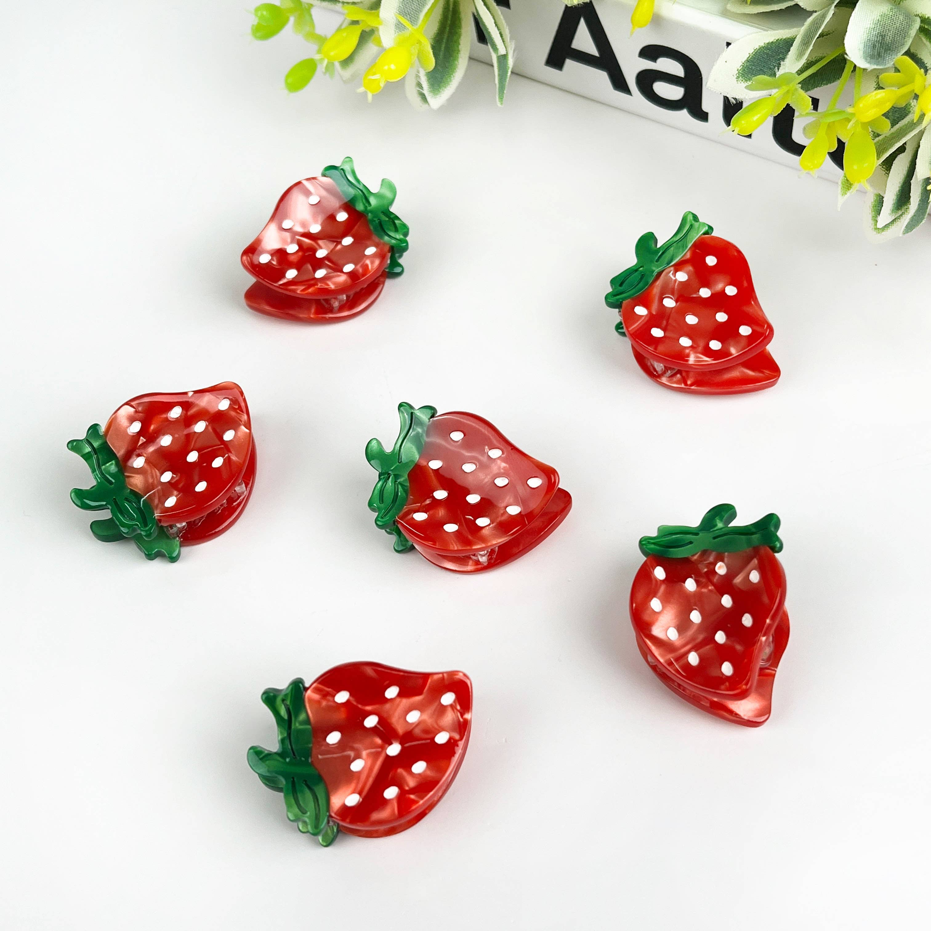 Lot de 2 mini-pinces à cheveux Fraises