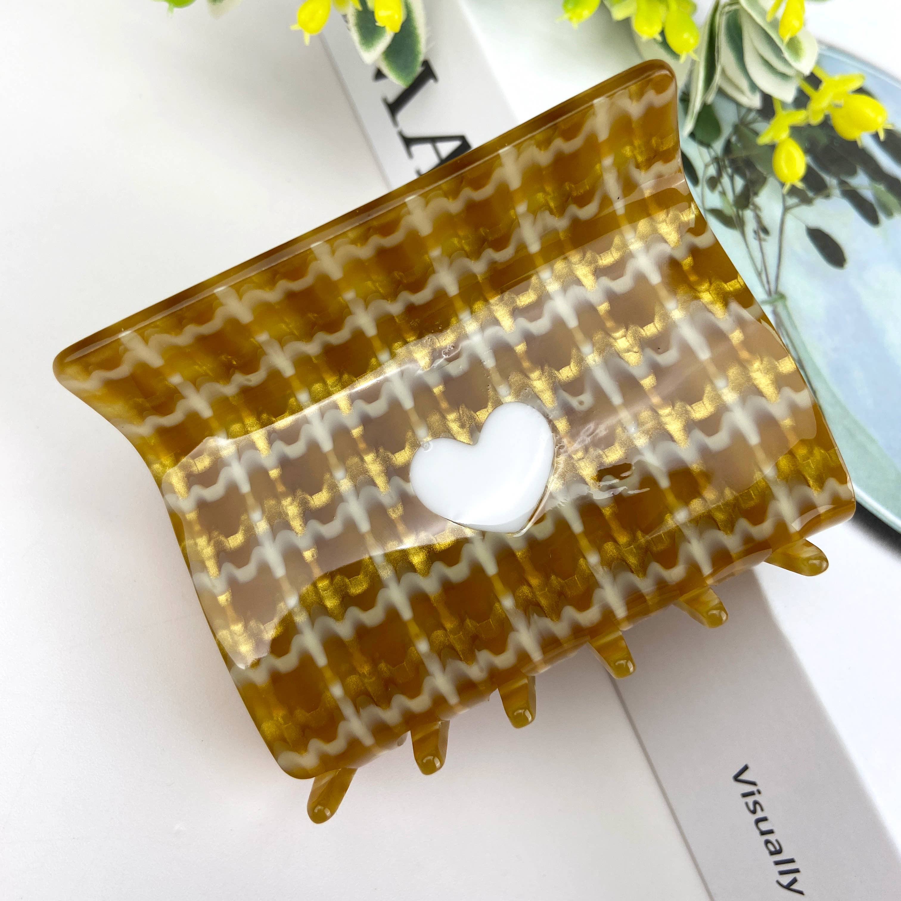 Pince à cheveux en damier